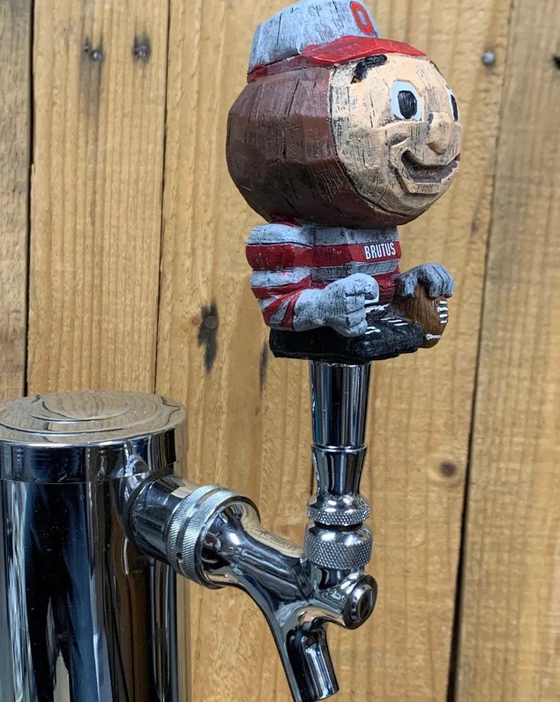 Ohio State Buckeyes Beer Keg Tap Handle Mascot Brutus Mini Etsy