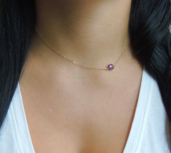 Everyday Jewelry Tiny Gemstone Dainty Necklace Clover Gold Necklace Crystal Flower Necklace Pink Quartz Necklace Choker Gift for Her