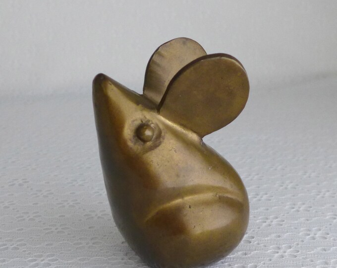 Vintage Brass Mouse Figurine Paperweight Solid Etsy