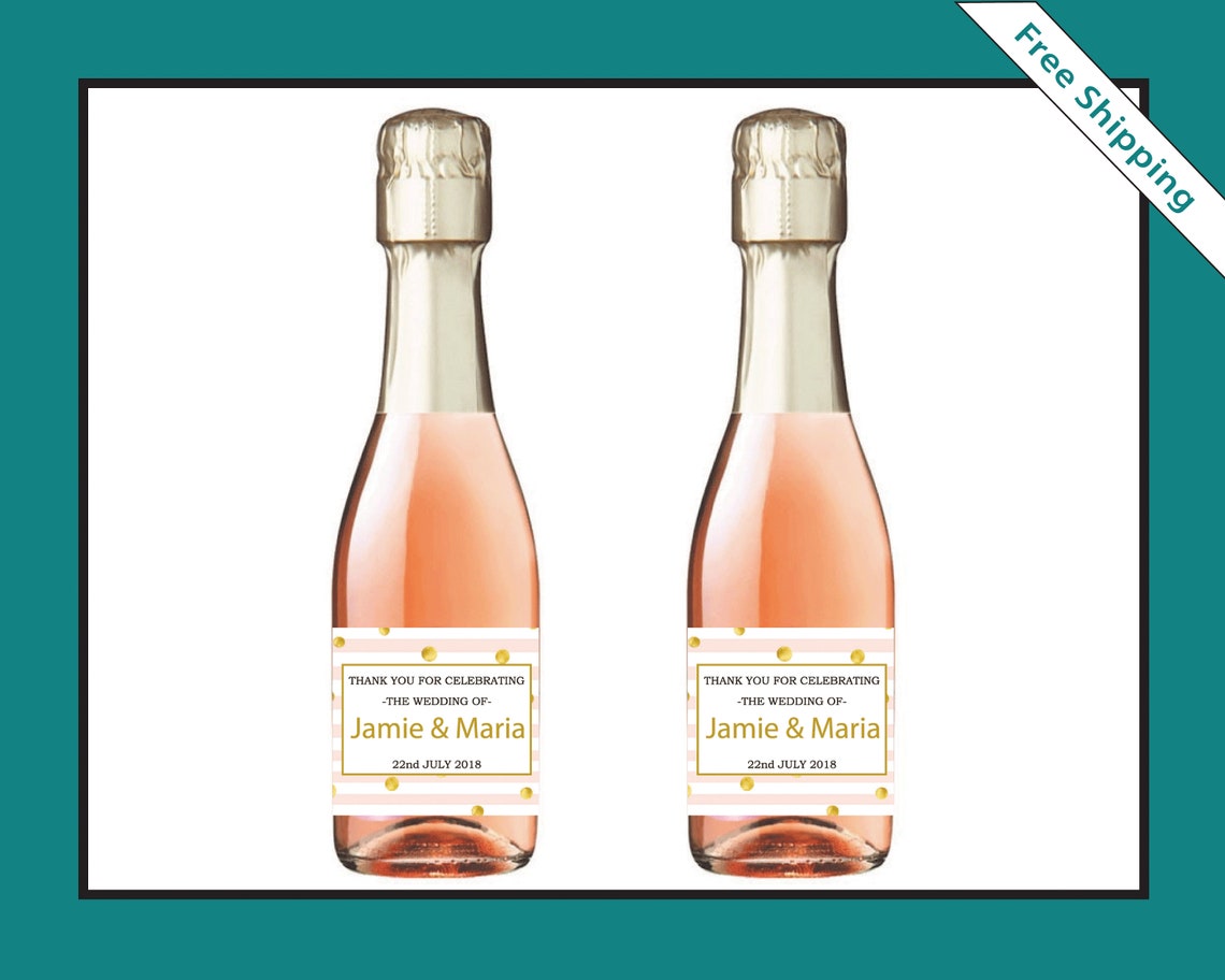 4 x Personalised Custom Mini Piccolo Wine Champagne Labels Etsy