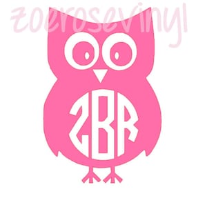 Monogram Owl Vinyl Decal