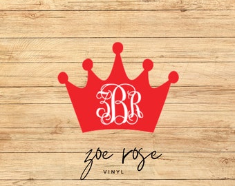 Crown Monogram Vinyl Decal