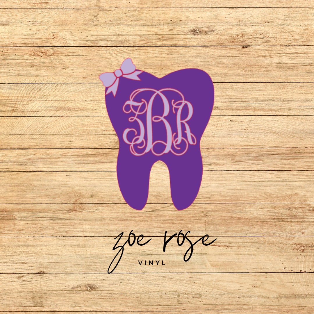 Dentist/dental Hygienist Bow Monogram Tooth Decal Sticker Etsy