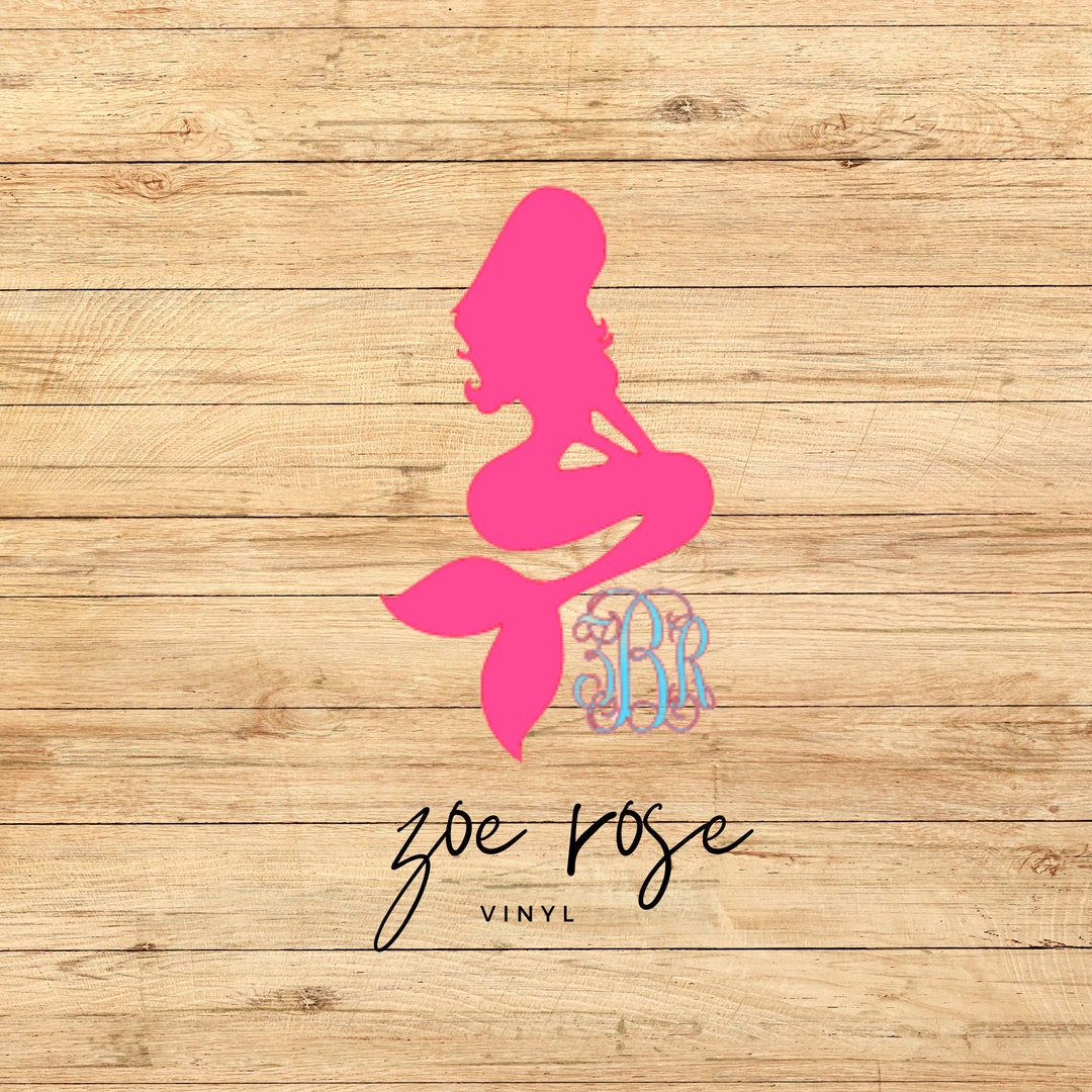 Mermaid Monogram Vinyl Decal - Etsy