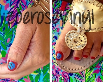 10 Monogram Finger/Toe Nail Decals (2 Sizes!)