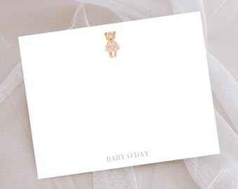 Bear Stationery, Baby Stationery Set, Vintage Baby Girl, Little Girl Stationery, Baby Shower Gift, Custom Baby Gift, Unique Baby, Baby bear