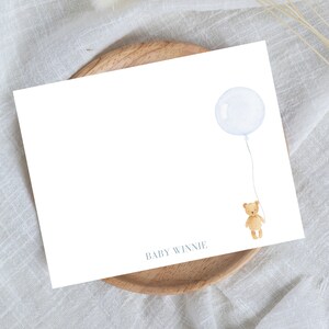 Inspiré de Winnie l'ourson, ourson, papeterie ours, ensemble de papeterie pour bébé, bébé garçon vintage, cadeau baby shower, cadeau nouveau-né, cadeau bébé personnalisé