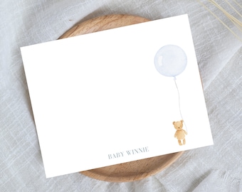 Winnie the Pooh Inspired, Pooh, Bear Stationery, Baby Stationery Set, Vintage Baby Boy, Baby Shower Gift, Newborn Gift, Custom Baby Gift