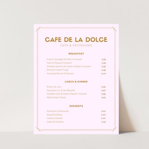 PRINT FROM HOME French Bakery Wall Menu Print Set | Pretend Play Kitchen | Cafe | Bakery | Play Kitchen | French | French Kitchen | Paris