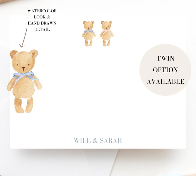 Bear Stationery Baby Stationery Set Vintage Baby Boy Little Etsy