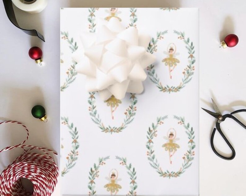 Nutcracker Ballerina Wrapping Paper Christmas Gift Etsy