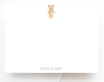 Bear Stationery, Baby Stationery Set, Vintage Baby Boy, Little Boy Stationery, Baby Shower Gift, Newborn Gift, Custom Baby Gift, Unique Baby