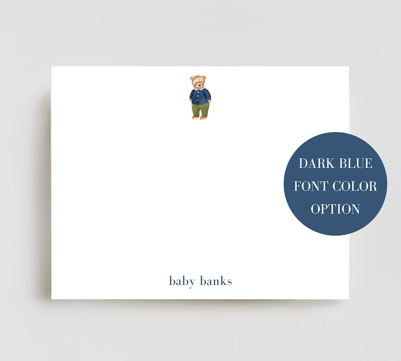 Bear Stationery Set, Baby Stationery Set, Ralph Lauren, Vintage Baby Boy, Baby Shower Gift, Newborn Gift, Custom Baby Gift, Thank you bild 2