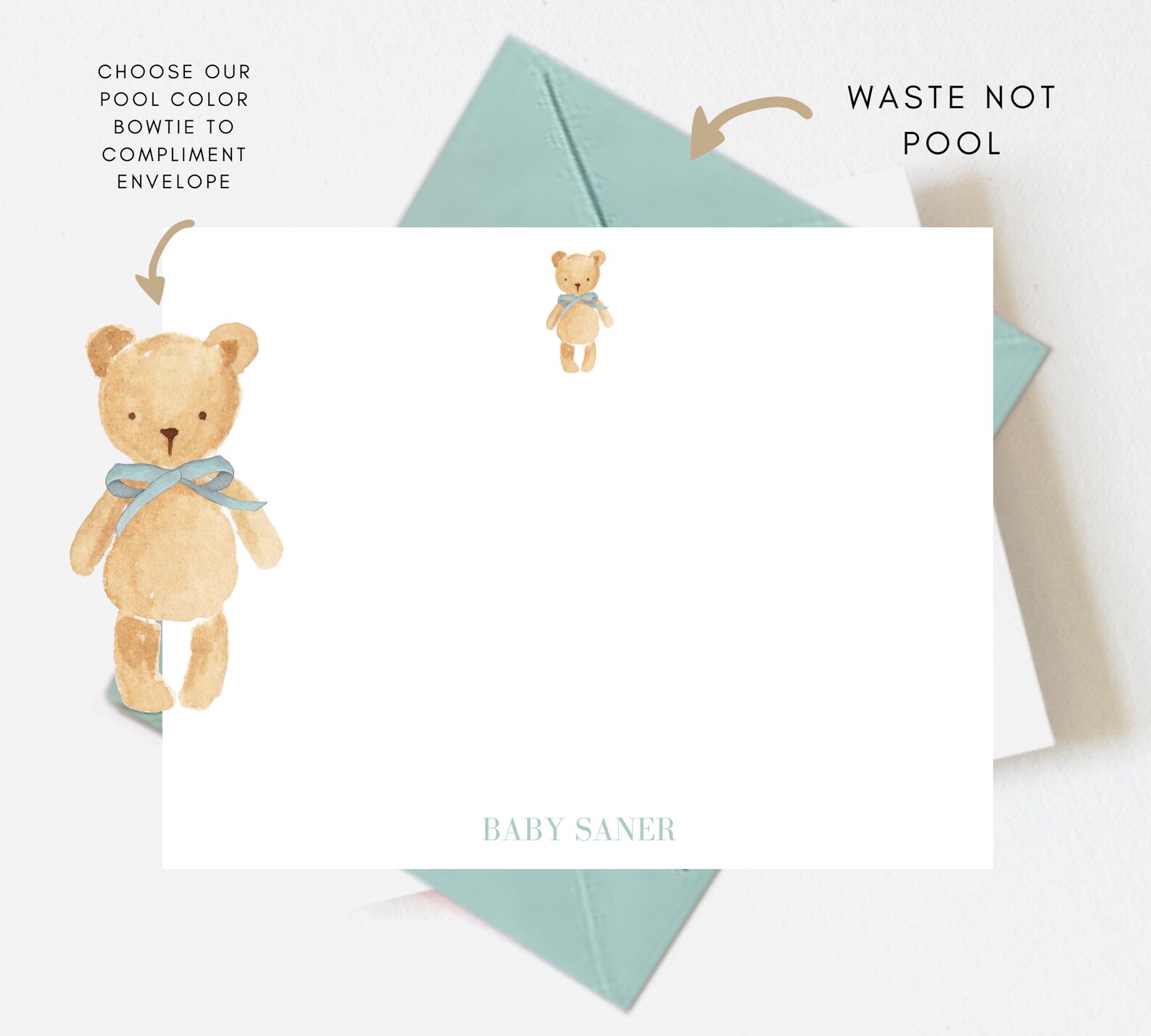 Bear Stationery Baby Stationery Set Vintage Baby Boy Little Etsy