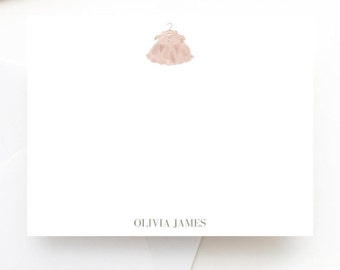 Little Pink Dress, Baby Girl Stationery Set, Vintage Baby Girl, Little Girl Outfit, Baby Shower Gift, Newborn Gift, Custom Baby Gift, Girl
