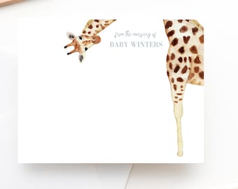 Baby Stationery Set, Really Tall Giraffe, Baby Shower Gift, Baby Card, Newborn Gift, Custom Baby Gift, Giraffe baby shower, animal nursery