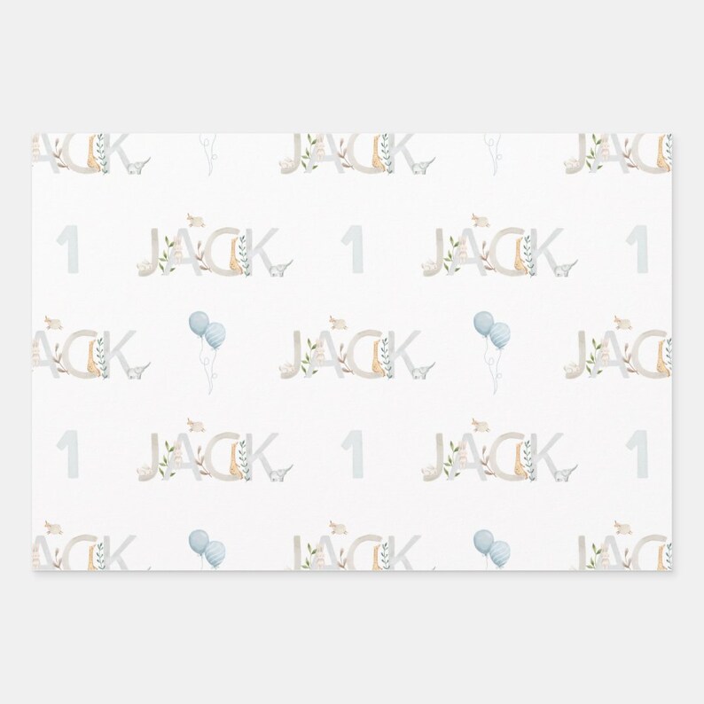 FIRST BIRTHDAY Personalized Wrapping Paper, Vintage Baby, Baby Shower