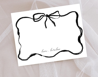 Girl Bow Stationery Set, Vintage Baby Girl, Little Girl Stationery, Baby Shower Gift, Custom Baby Gift, Baby Thank you Cards, Bow Decor