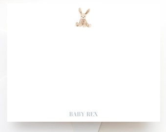 Baby Stationery Set, Vintage Baby Boy, Little Boy Stationery, Baby Shower Gift, Newborn Gift, Custom Baby Gift, Unique Baby Gift, Baby Bunny