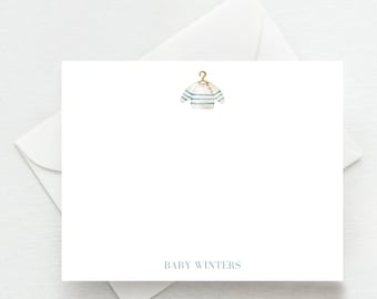 Baby Stationery Set of 25, Vintage Baby Boy, Little Boy Stationery, Baby Shower Gift, Newborn Gift, Custom Baby Gift, Baby Thank you Cards