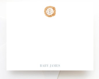 Lion Stationery, Baby Stationery Set, Vintage Baby Boy, Little Boy Stationery, Baby Shower Gift, Newborn Gift, Custom Baby Gift, Unique Baby