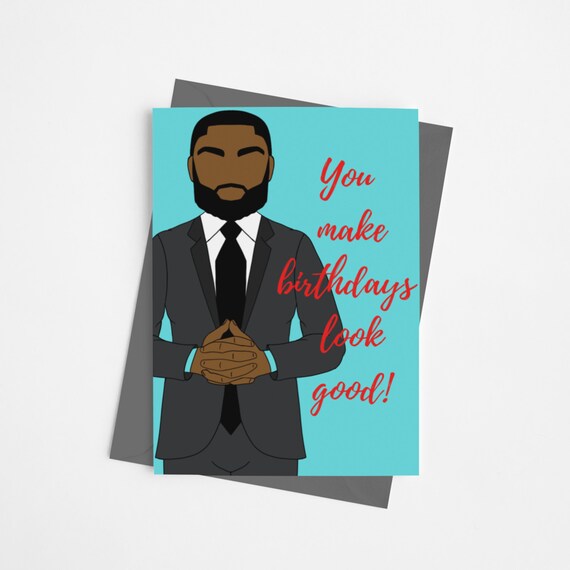 Buon Compleanno Maschio Uomo Nero Biglietto D Auguri Etsy