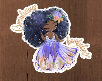 Curvy Girl Sticker | Black Girl | Cute Sticker | Bombshell | Curvalicious | Stickers