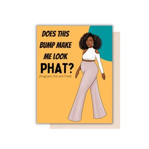 Cartão de felicitações PHAT Baby Bump, Cartão para nova mãe, Cartão de gravidez, Cartão para novo bebê, Nova mãe, Maternidade negra, Cartão para chá de bebê, Futura mamãe
