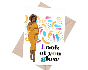 Pregnancy Baby | New Baby Card | New Mother | Baby Shower Card | New Mother | Mommy To Be | Black Mother