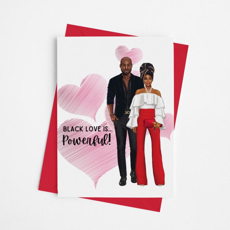 Black Love is Powerful / Couple / Love Card / Black Couple / image 1