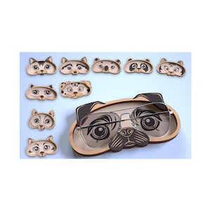 Animal Eyeglass holder for kids, Cute Glasses holder, Dog Sunglass Holder, 3D Animal Holder, Wooden Eye Glass Tray