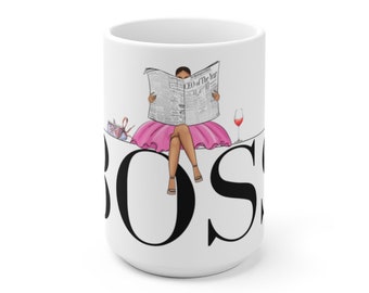 15oz Coffee Mug | BOSS| CEO| Black Woman | Gift Mug | For Her | Entreprenuer