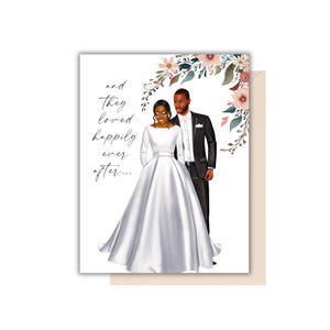 Carte de mariage Un amour heureux pour toujours, Les mariés, Félicitations, Couple afro-américain, Couple noir, Carte de voeux Black Love