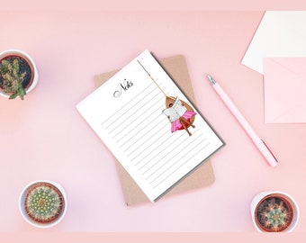 Sitting Successful Notepad, Cute Notepad, Black Girl, Flower Girl, 40 Sheet Notepad
