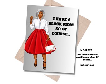 Mother's Day Card /   Black Mom / Black Mothers / Little Friend / Greeting Card / Mothers Day / Moms