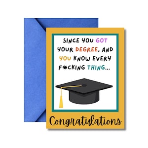 Da Sie Ihren Abschluss haben, feiern Sie, männlicher graduierter, für sie, College-Graduat, Abitur-Abschluss-Karte