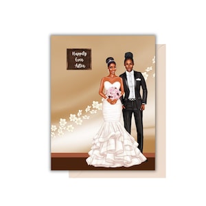 Happily Ever After Hochzeitskarte, Karte oder Frau, Ehe, Glückwünsche, Lesbische Ehekarte, Liebe, LGBTQIA +, Lesben, Bräute