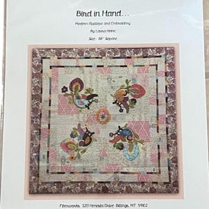 Bird in Hand/ Collage Pattern by Laura Heine / Quilt Pattern / Applique/ Embroiery