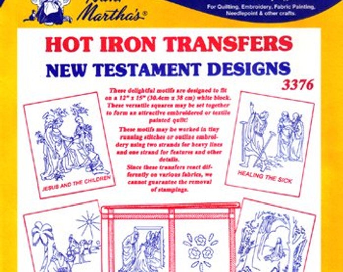 New Testament Designs Quilt- Aunt Martha's Hot Iron Transfer 12 ...
