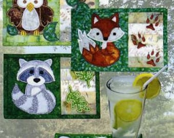 Backyard Buddies Mug Rugs-  In the Hoop projects by Amelie Scott Designs