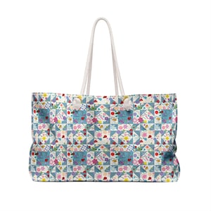 Borsa tote Weekender. Ottima per ritiri di trapunte, riunioni di gilda, weekend in spiaggia, borsa per pannolini, borsa per la spesa, borsa per libri