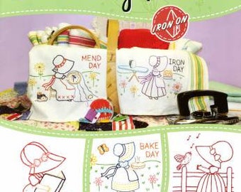 Embroidery Patterns_  Sunbonnet Days - Iron On Transfer Book