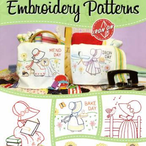 Embroidery Patterns_  Sunbonnet Days - Iron On Transfer Book