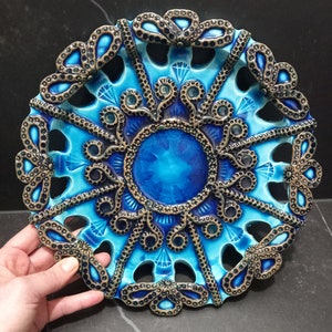Vintage Gensini Ceramiche Italy wall plate 1970s