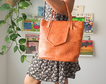 Vintage Rust Orange Straw Bohemian Bag Philipino Straw Market Bag Crossbody Shoulder Bucket Bag
