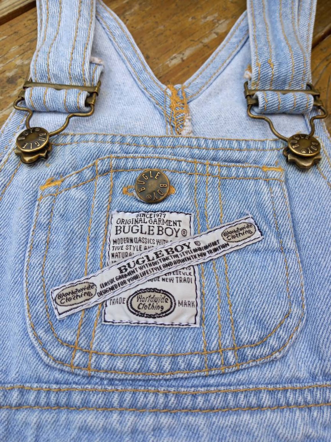 Vintage Bugle Boy denim overalls light wash bugle boy Etsy