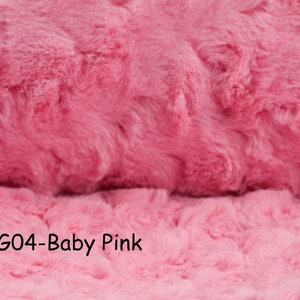 Minky ROSEBUD Swirl cuddle fabric / Rose Rosette Blossom Minky / Plush Fur Fabric Polyester / 11 COLORS image 8