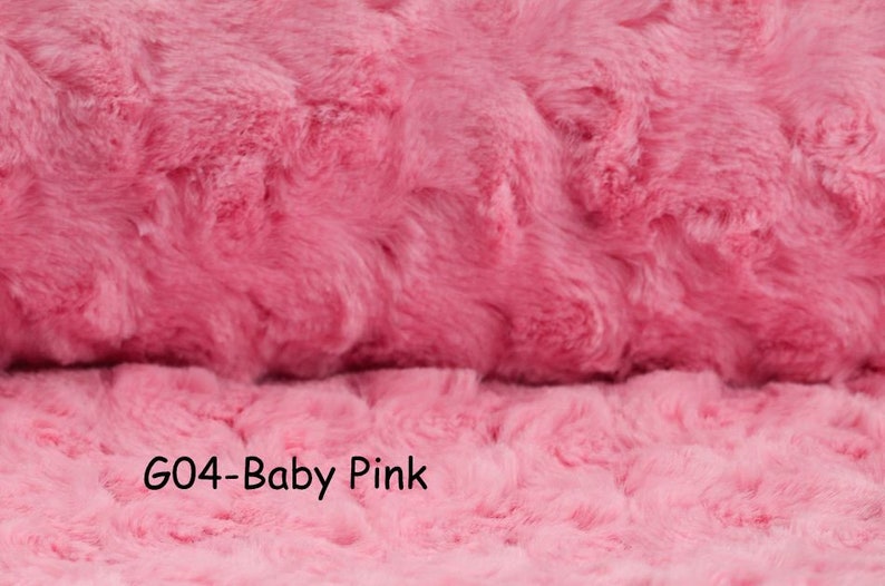 Minky ROSEBUD Swirl cuddle fabric / Rose Rosette Blossom Minky / Plush Fur Fabric Polyester / 11 COLORS image 8