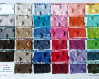 Minky DOTs fabric, ultra soft cuddly velboa microfiber smooth fabric, 35 colors to your choice.