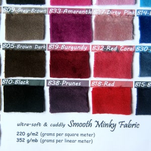 NEW COLORS Minky fabric, ultra soft cuddly velboa microfiber smooth fabric, 49 colors to your choice. zdjęcie 6